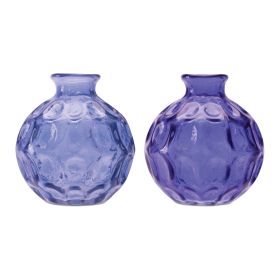 Bubble Vase (Set of 2) 4"H Glass